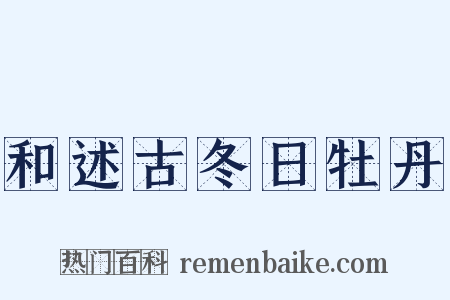 和述古冬日牡丹是什么意思的图片